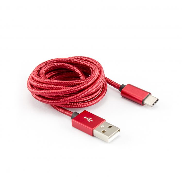 Sbox USB->Type C M/M 1.5m USB-TYPEC-15R fruity red