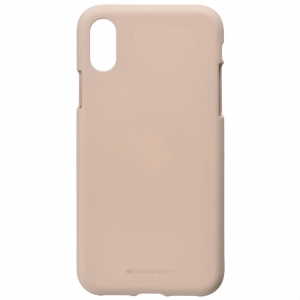 Mercury Soft Feeling Matte 0.3 mm Матовый Силиконовый чехол для Apple iPhone X розово-песочный  (EU Blister)