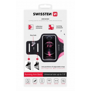 Swissten Чехол- Повязка на руку для телефонов до 7 дюймов розовый