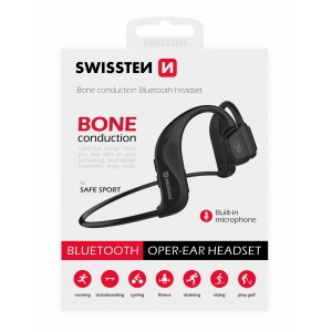 Swissten Bluetooth Bone Conduction Headphones Black