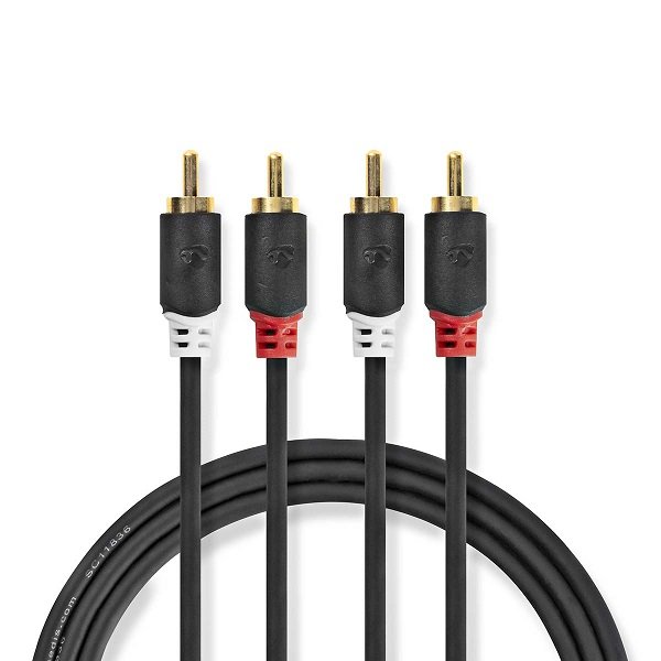 Nedis Audio Cable 2x  RCA -> 2 x RCA 3m Black