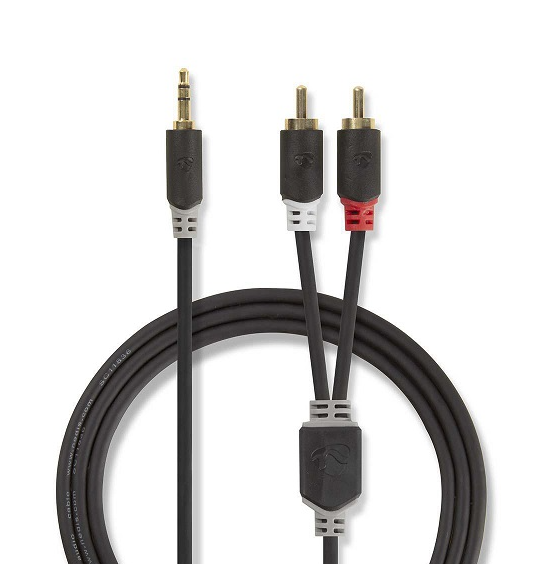 Nedis Audio Cable 3.5 mm -> 2x RCA 2m Black