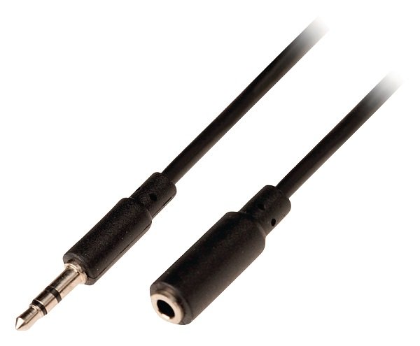 Nedis Aux Audio Cable 3.5 mm (M) -> 3.5 mm (F) 2m Black