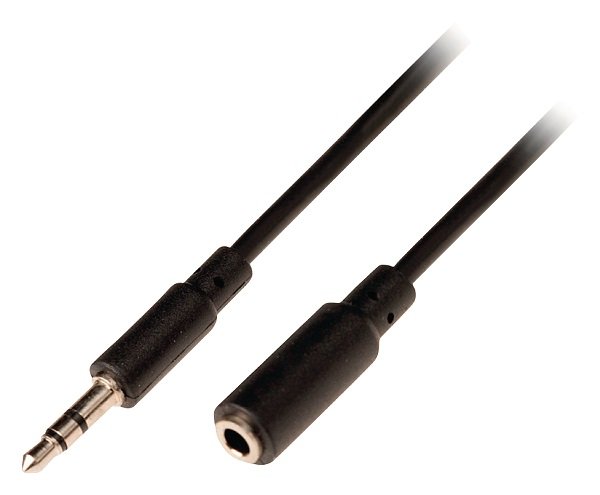 Nedis Aux провод 3.5 mm (M) -> 3.5 mm (F) 2m Черный