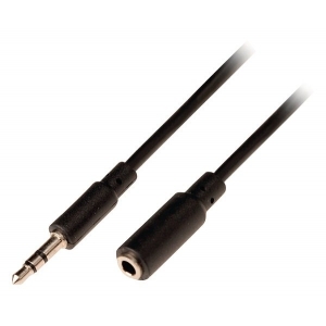 Nedis Aux Audio Cable 3.5 mm (M) -> 3.5 mm (F) 2m Black