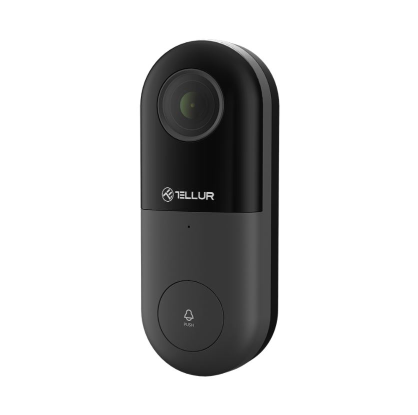 Tellur Smart WiFi Video DoorBell 1080P, PIR, Wired black