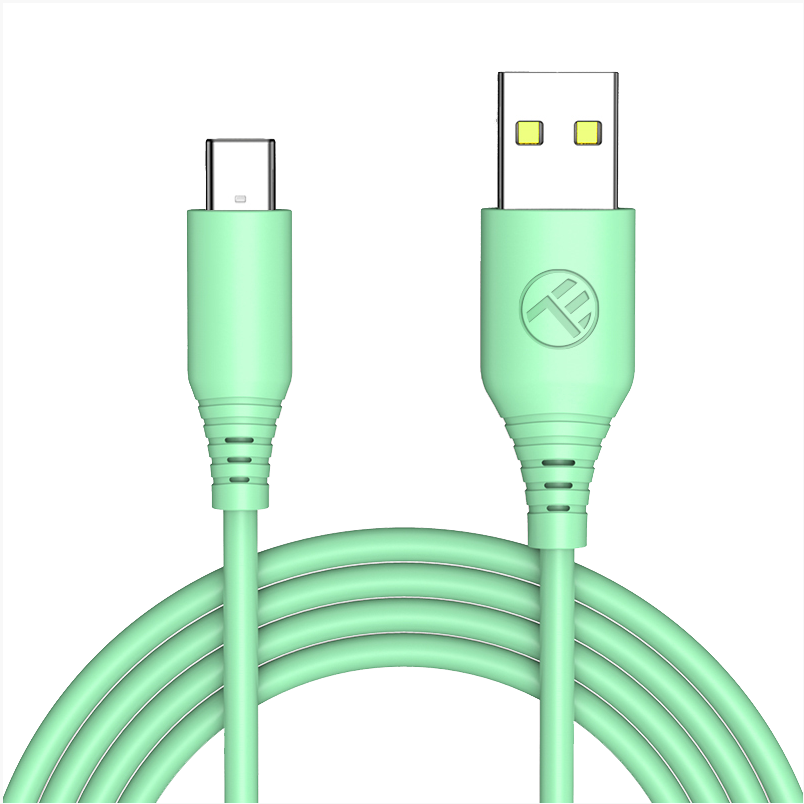 Tellur Silicone USB to Type-C cable 3A, 1m, green