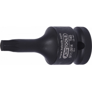 LÜHIKE LÖÖK TORXOTSIK T45 1 / 2" (L=57MM) KS TOOLS