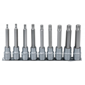 9-OS. 1 / 2" PIKKADE RIBE-TORX OTSIKUTE KOMPL. M5-M14 KS TOOLS