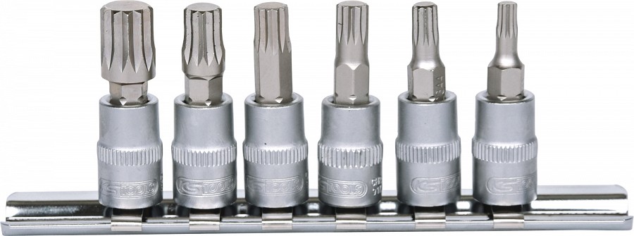 6-OS. 12-TÄHIK 1 / 4" PADRUNOTSIKUTE KOMPL. XZN M4-M10 KS TOOLS