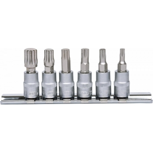 6-OS. 12-TÄHIK 1 / 4" PADRUNOTSIKUTE KOMPL. XZN M4-M10 KS TOOLS