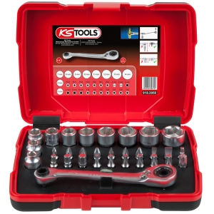 31-OS. 1 / 4"+11MM NARRE. LÄBIVATE PADRUNITE 5-14MM JA OTSIKUTE KOMPLEKT KS TOOLS