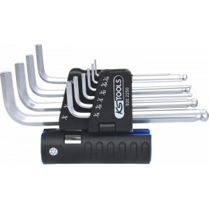 10-OS. L-KUUSKANTVÕTMETE KOMPL. 1 / 16"-3 / 8" TOLL PIKAD KUULOTS KS TOOLS
