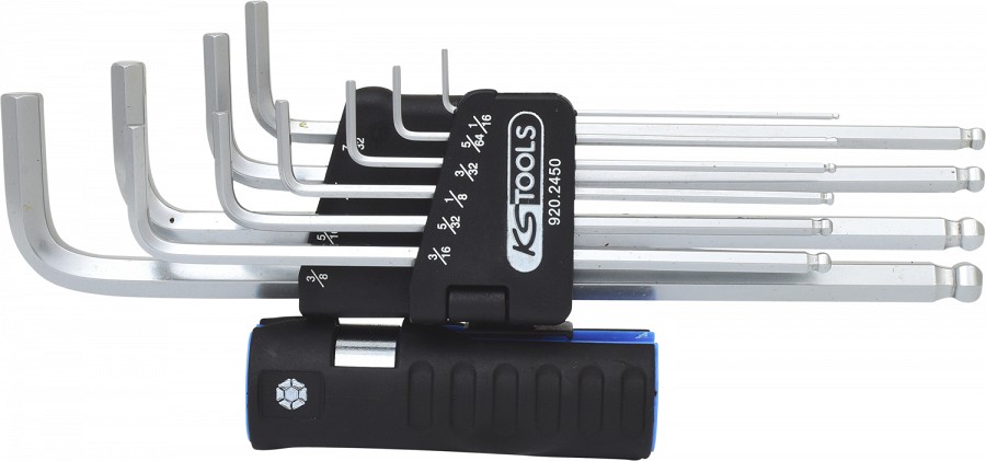 10-OS. L-KUUSKANTVÕTMETE KOMPL. 1 / 16"-3 / 8" TOLL XXL KUULOTS KS TOOLS