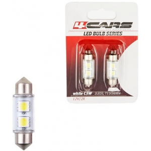 12V SV8.5-8 LED PIRN 36MM VALGE BLISTER 2TK 4CARS