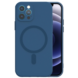 Mocco MagSilicone Soft Back Case Silicone Case for Apple iPhone 12 Blue