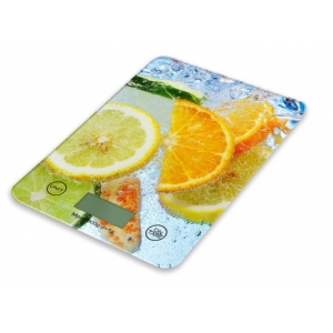 Omega OBSKWL Kitchen Scale (20 x 14.5 x 2cm) made from Hard 4mm Glass with LCD (max 5kg)