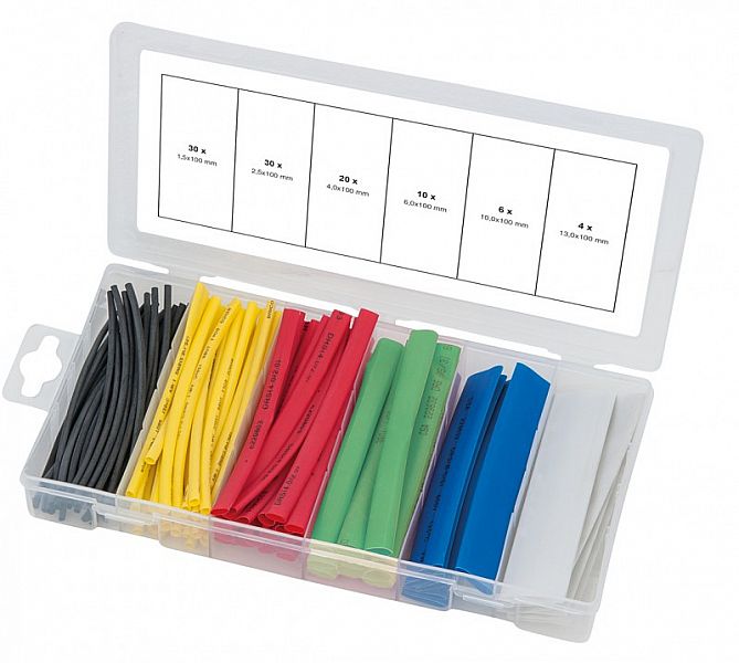 100-OS. VÄRV. TERMOKAHANEVATE TORUDE KOMPL 1.5-13MM KS TOOLS