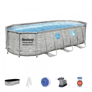Bestway 56716 Power Steel Swim Vista Series Oval Pool Set