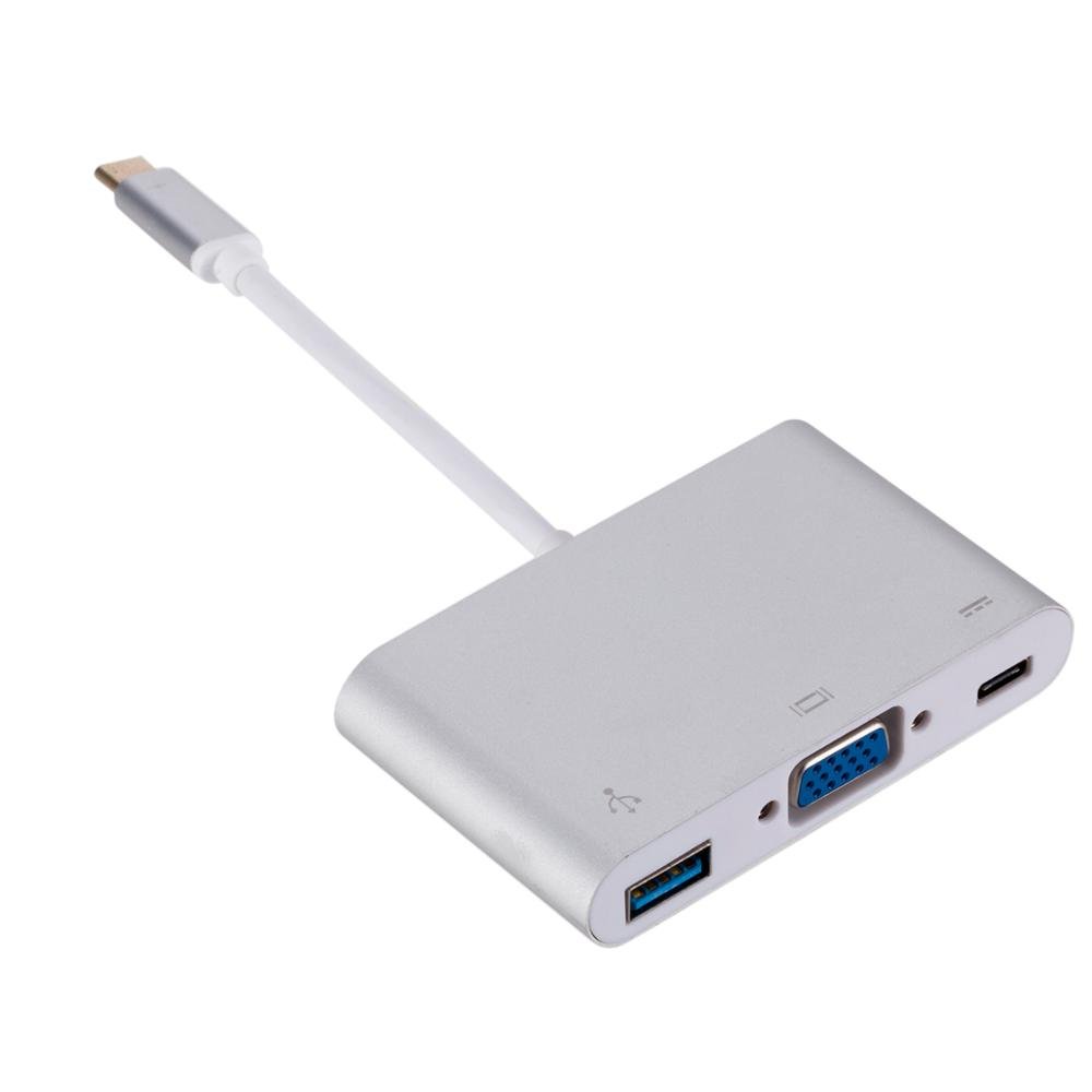 Roger Multimedia Adapter Type-C to VGA + USB / USB-C Silver