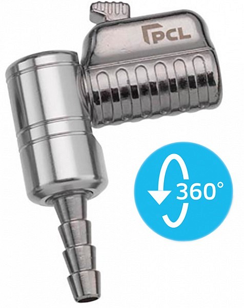 PUMPAMISOTSIK 6MM VOOLIKULE. NURK 90°. LUKUSTIGA. KIIRPAIGALD. 360°. PCL CH4K01