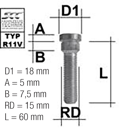TIKKPOLT TP12X1.50 / 47.5 / 15.0 (P60. D15.0) SCC M1215RE60M