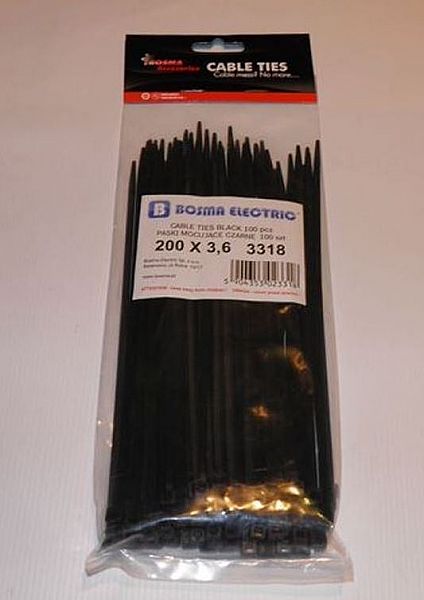 JUHTMEVITS 3.6 X 200MM MUST 100TK