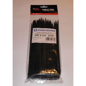 JUHTMEVITS 3.6 X 200MM MUST 100TK
