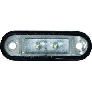 KÜLJETULI LED. KOLLANE VALGE KLAASIGA. 12 / 24V 0.5M KAABEL 78X22X18MM