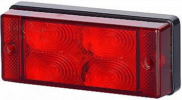 LPD591 LISADPIDURI-UDUTULI LED 107X46MM PUNANE 12 / 24V