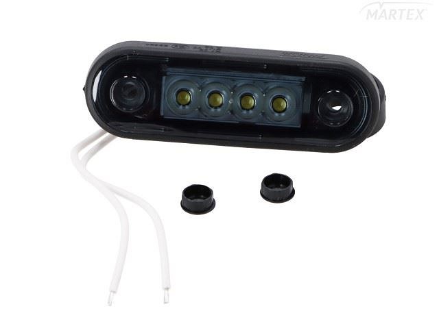 KÜLJETULI LED VALGE TUMEDA KLAASIGA 12 / 24V 84.2X27.7X12X8MM