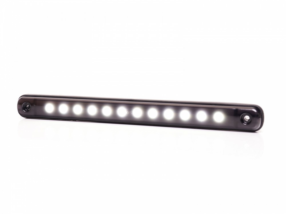 KÜLJETULI LED PIKK VALGE TUMEDA KLAASIGA 238X20MM 12 / 24V