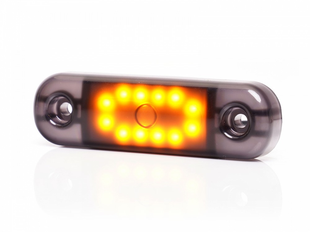 KÜLJETULI LED 12 / 24V KOLLANE TUMEDA KLAASIGA12-LED 84X25X11MM