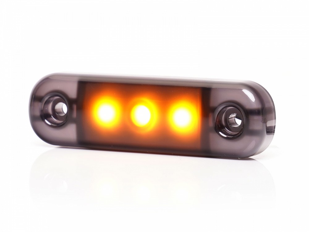 KÜLJETULI LED 12 / 24V KOLLANE TUMEDA KLAASIGA 3-LED 84X25X11MM