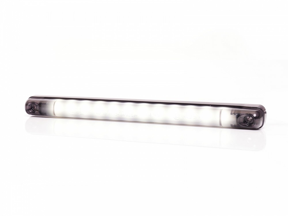KÜLJETULI LED PIKK VALGE TUMEDA KLAASIGA 238X20MM 12 / 24V