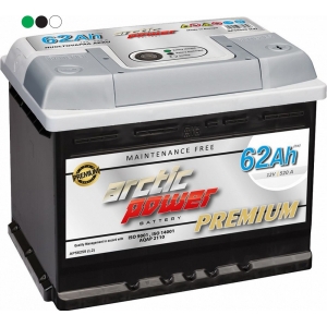 ARCTIC POWER PREMIUM AKU SMF 62AH 242X175X190 520A - / + MAGIC EYE