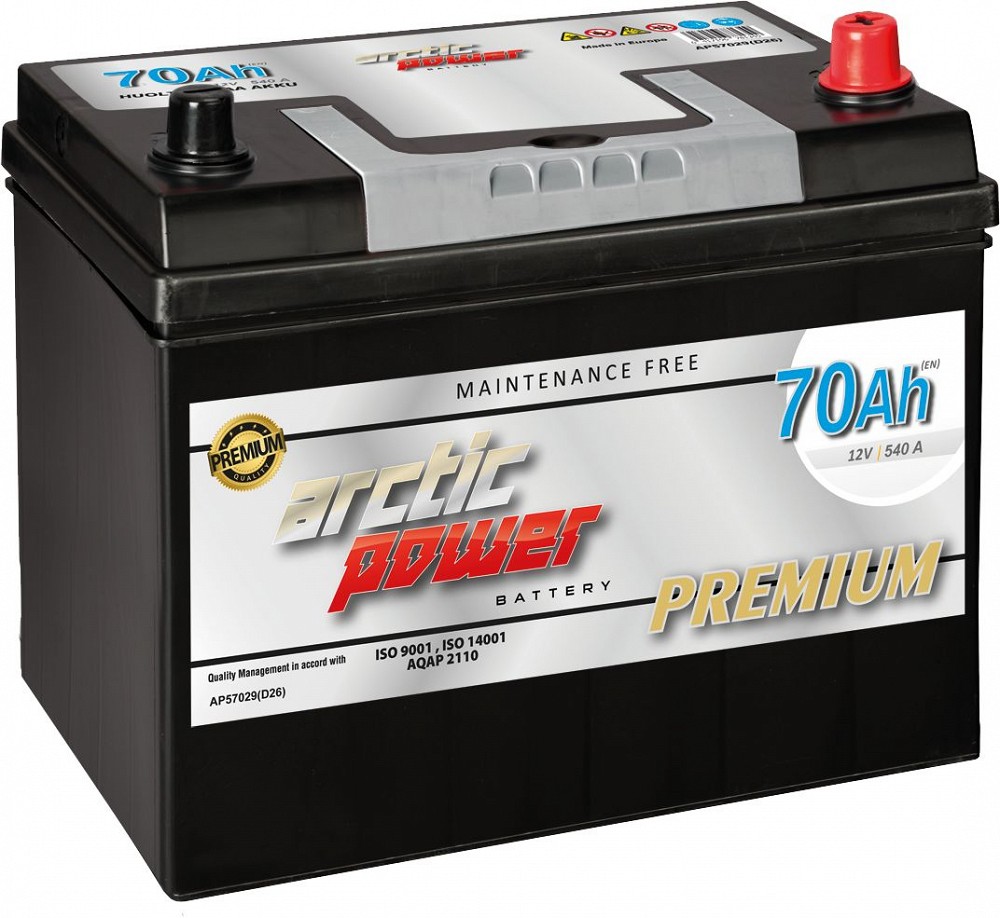 ARCTIC POWER PREMIUM AKU SMF 70AH 261X175X200 / 220 540A (EN) - / +