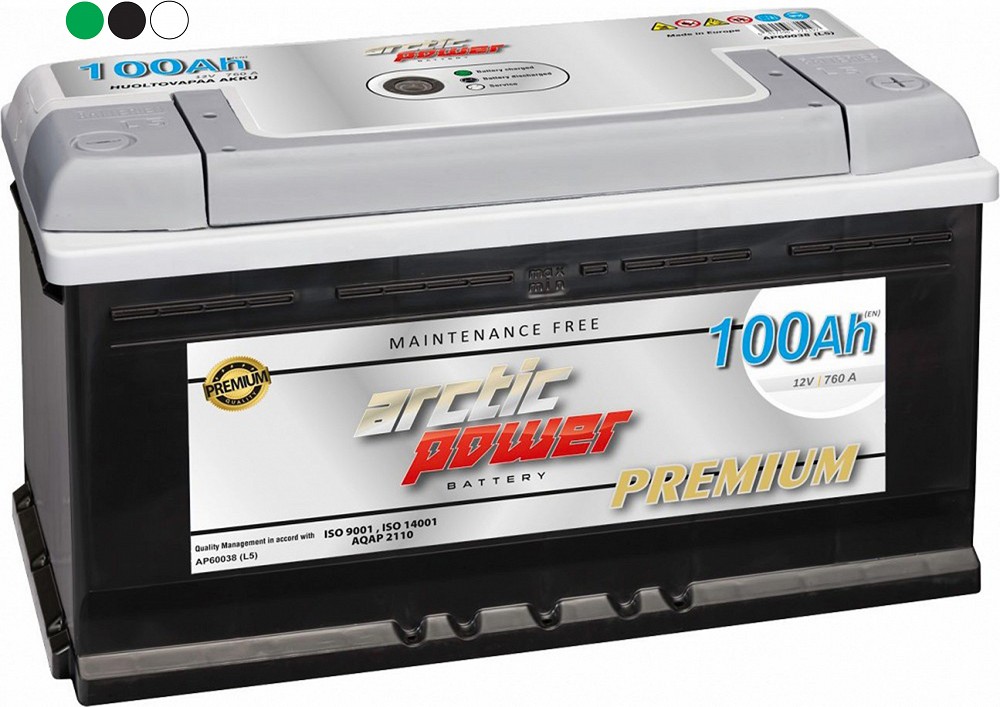 ARCTIC POWER PREMIUM AKU SMF 100AH 350X175X190 760A (EN) - / + MAGIC EYE