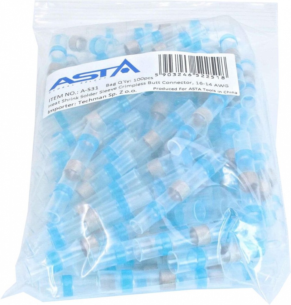 TINAGA TERMOKAHANEVAD JÄTKU JUHTMEOTSAD 100TK. 1.0- 2.5MM² /  2.3-4.5MM ASTA