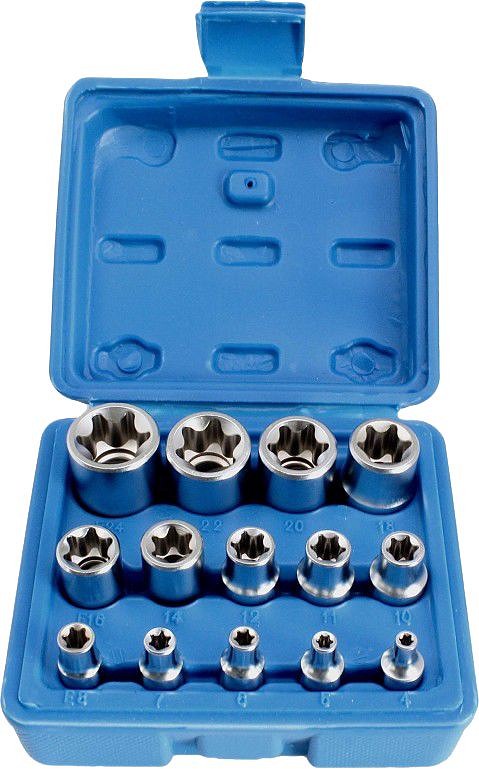 14-OS. 1 / 2"+1 / 4" E-TORX PADRUNITE KOMPL. E4-E24 ASTA