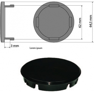 KAPSEL 64.5MM (LOGOTA) MUST. VOLVO OE-VELJELE (OE-NR:307-48052)