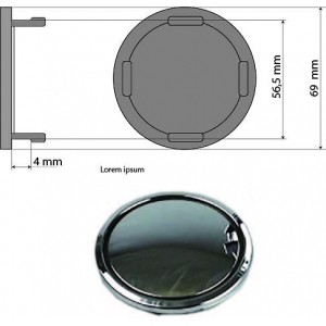 KAPSEL 69MM (LOGOTA) AUDI OE-VELJELE (OE-NR:8T0 601 170 A)