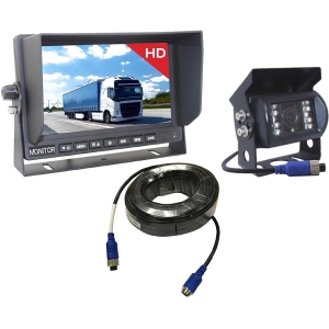 JUHTMEGA TAGURDUSKAAMERA KOMPLEKT VIGNAL IP69K + 7" EKRAAN +20M KAABEL 12 / 24V