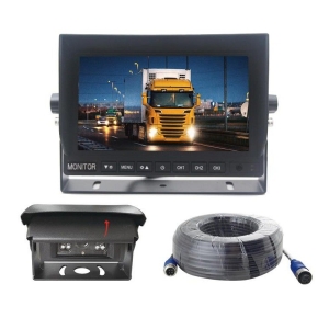 JUHTMEGA JA KATIKUGA TAGURDUSKAAMERA KOMPL. IP69K + 7" EKRAAN +20M KAABEL 12 / 24V VIGNAL