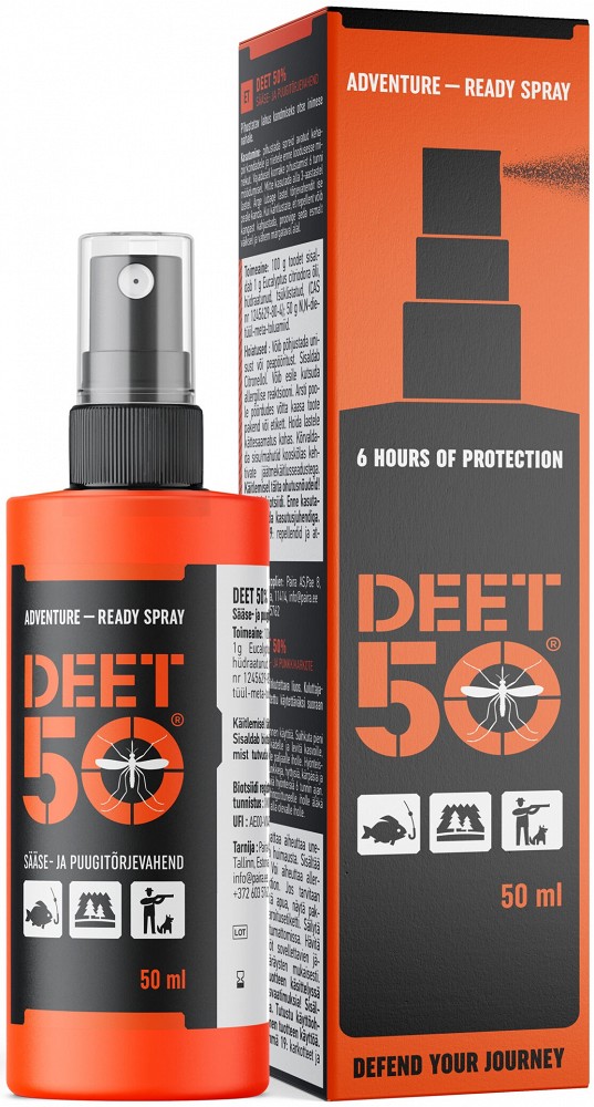 DEET 50 SÄÄSE / PUUGI TÕRJEVAHEND 50ML