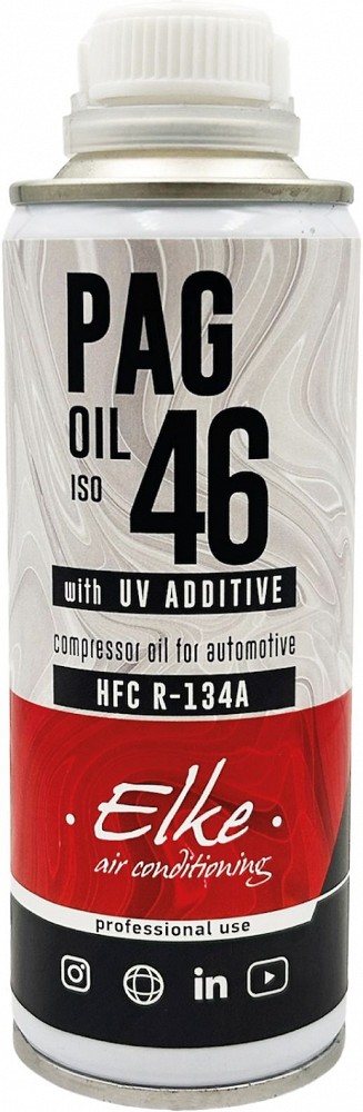 KLIIMASÜSTEEMI KOMPRESSORI ÕLI PAG 46 R-134A 250ML + UV-VÄRVAINEGA ELKE