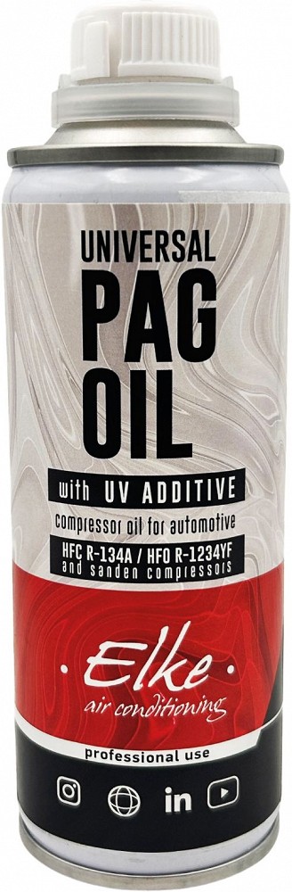 KLIIMASÜSTEEMI KOMPRESSORI ÕLI PAG R-134A / R-1234YF 250ML + UV-VÄRVAINEGA ELKE