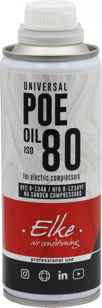 KLIIMASÜSTEEMI KOMPRESSORI ÕLI POE HBRIID / EL.AUTO R-134A / R-1234YF 250ML ELKE