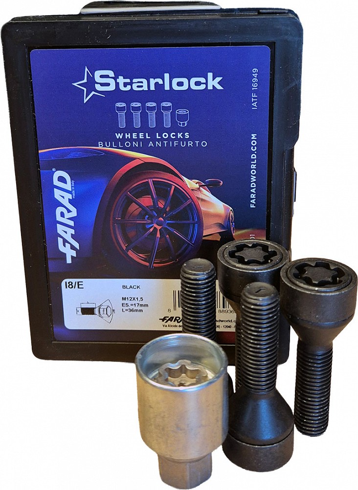 LUKUSTUSP. P12X1.50 / 36 / 17 (P36. CH17) I8 / E BLK STARLOCK BLACK