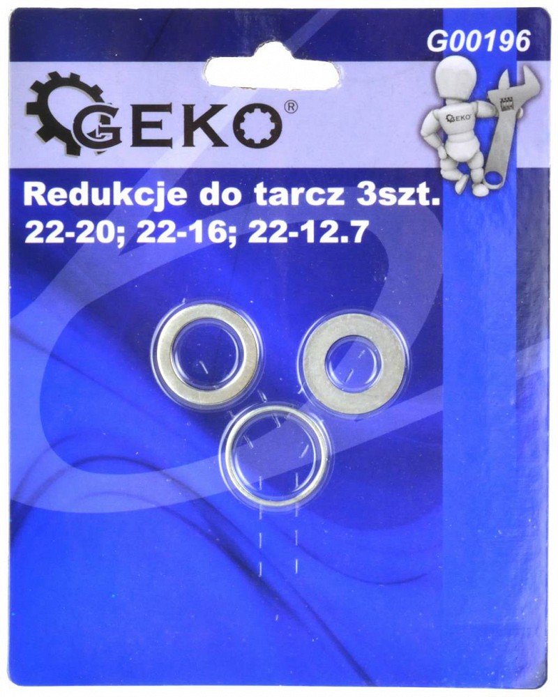 SAEKETTA VÄHENDUSADAPTERID 3TK 22 / 20-16-12.7MM GEKO